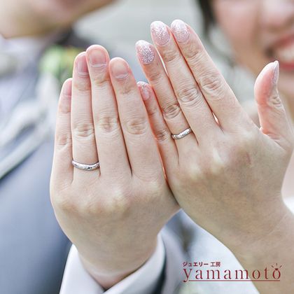 【ジュエリー工房 YAMAMOTO】【ウエーブ 鍛造 槌目（つちめ）マリッジリング】