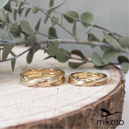 【鶴(mikoto)】【ギメルリング(18MA-025G)】おふたりがひとつの家族になることをイメージしたリング
