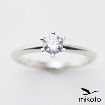 【鶴(mikoto)】【18EN-003】シルエットが美しいソリテールのシンプルな婚約指輪