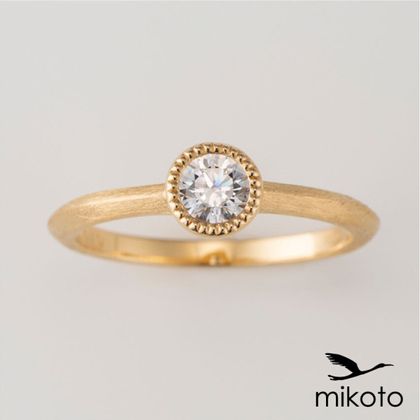 【鶴(mikoto)】【22EN-019】ミルグレインをあしらったビンテージ風の婚約指輪