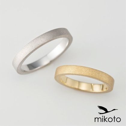 【鶴(mikoto)】【18TE-015】つや消しのシンプルな平打ち結婚指輪