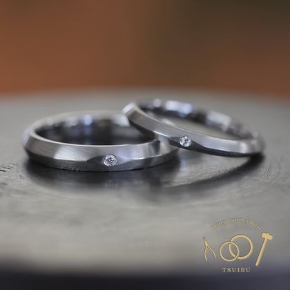【ついぶ工房】【二人の想いが詰まった手作り結婚指輪】プラチナ・マット仕上げ