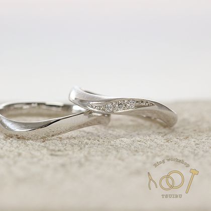 【ついぶ工房】【二人の想いが詰まった手作り結婚指輪】プラチナ・鏡面仕上げ/マット仕上げ