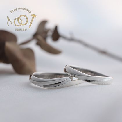 【ついぶ工房】【二人の想いが詰まった手作り結婚指輪】プラチナ・甲丸型・鏡面仕上げ