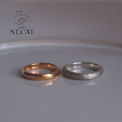 【atelier ST, CAT(アトリエ エスティーキャット)】質感をラフに仕上げたナチュラルなリング【オーダー結婚指輪】Still-life