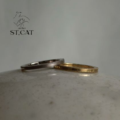 【atelier ST, CAT(アトリエ エスティーキャット)】手作業で1つずつ仕上げる【オーダー結婚指輪】ミルグレインリング