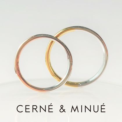 【CERNÉ＆MINUÉ by BIJOUPIKO(セルネとミヌエ バイ ビジュピコ)】手作り結婚指輪（Pt950×K18PG, Pt950×K18YG／鏡面）~ 経験豊富な職人がマンツーマンでサポート ~