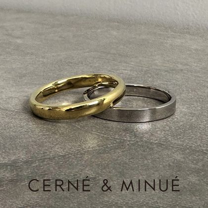 【CERNÉ＆MINUÉ by BIJOUPIKO(セルネとミヌエ バイ ビジュピコ)】手作り結婚指輪（Pt950, K18YG／鏡面）~ 経験豊富な職人がマンツーマンでサポート ~