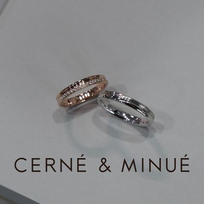 【CERNÉ＆MINUÉ by BIJOUPIKO(セルネとミヌエ バイ ビジュピコ)】手作り結婚指輪（K18PG,Pt950／鏡面）~ 経験豊富な職人がマンツーマンでサポート ~