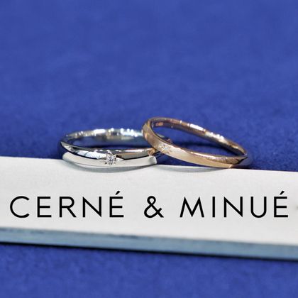 【CERNÉ＆MINUÉ by BIJOUPIKO(セルネとミヌエ バイ ビジュピコ)】手作り結婚指輪（Pt950,K18PG／鏡面,ヘアライン）~ 経験豊富な職人がマンツーマンでサポート ~
