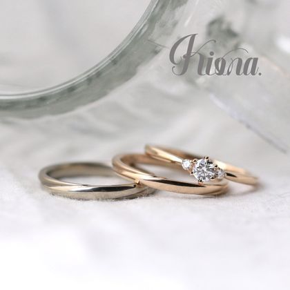 【atelier Kiona(アトリエキオナ)】【オーダーメイド】シンプルで可愛らしいセットリング！ちょこっとアクセントが良き◎