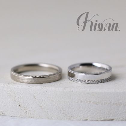 【atelier Kiona(アトリエキオナ)】【オーダーメイド】海外ブランドのような重厚感！モダンで華やかな結婚指輪