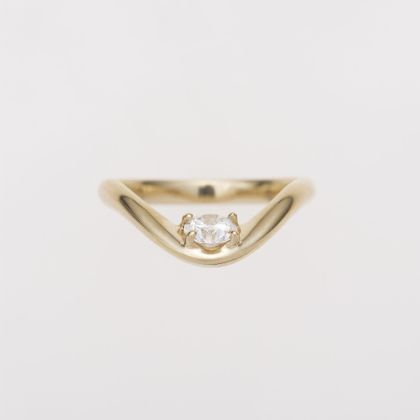 【ENEY(エネイ)】DROP CURVE 0.3CT ROUND K18YG RING