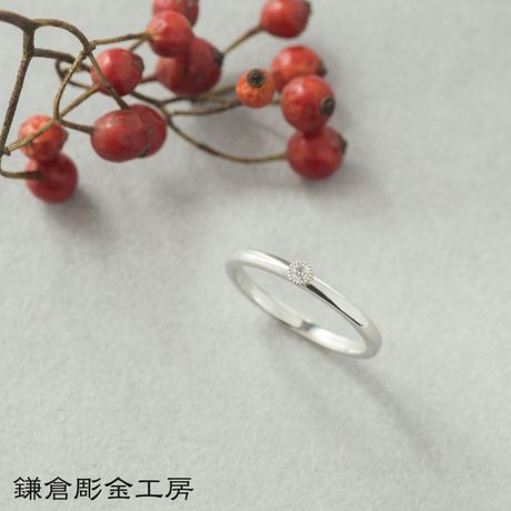 【鎌倉彫金工房】【想いを込める婚約指輪】ダイヤ・Pt900(プラチナ)クリア仕上げ