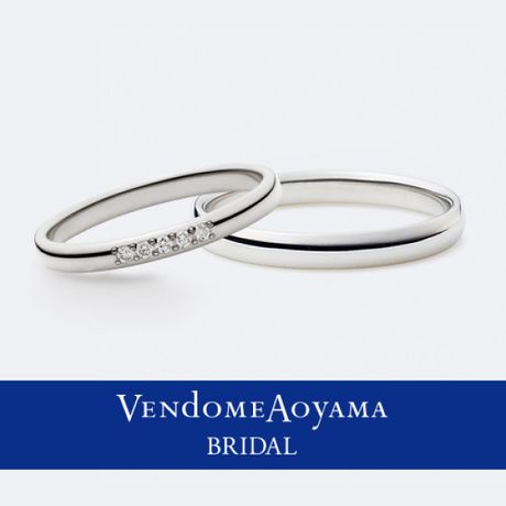 AHKAHハーフエタニティプラチナウェディングマリッジリング指輪ダイヤ