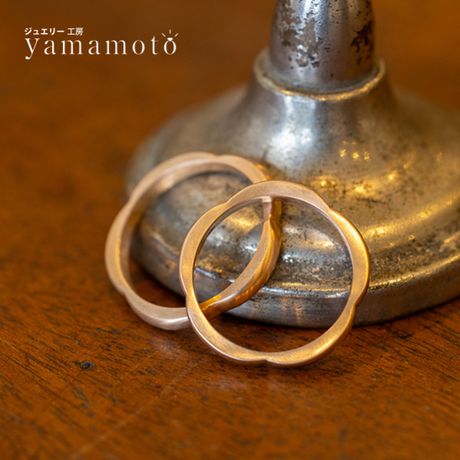 【ジュエリー工房 YAMAMOTO】【花びらのカタチをイメージして作成、5petals（5プランツ）】リングを外した時、可愛いシルエットが嬉しい。1日を終えて指輪を外した時に癒される。