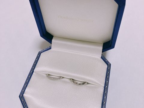 【ヴァンドーム青山(VENDOME AOYAMA)の口コミ】 私が結婚指輪ならハーフエタニティの指輪がいいと思っていたので、こちら…