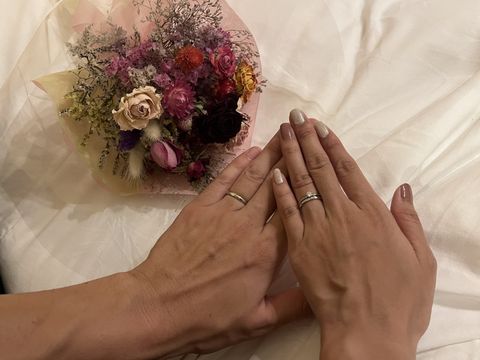 【銀座ダイヤモンドシライシの口コミ】 元々指輪を付けるのが好きだったので結婚指輪もダイヤが入ったものを希望…