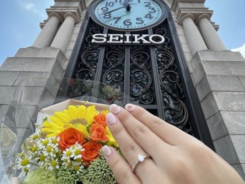 【和光ブライダルブティックギンザの口コミ】 指輪はアショカカットに決めました。ダイヤの形やカラットを様々見させて…