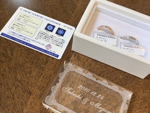 【アネリディギンザ(ANELLI DI GINZA)の口コミ】 女性用男性用の指輪の内側にそれぞれ石を入れるツインズダイヤモンドとい…