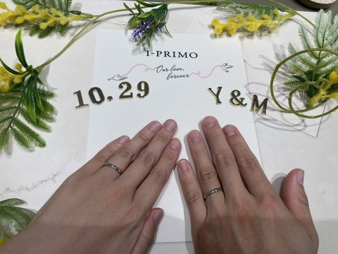 【アイプリモ(I-PRIMO)の口コミ】 シンプルで王道のデザインが2人とも希望だったので、希望の形をいくつか試…