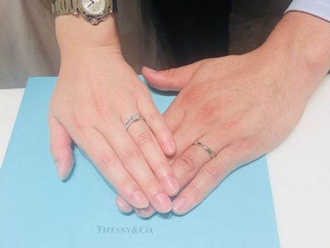 【ティファニー(Tiffany & Co.)の口コミ】 よくある丸いセンターダイヤではなく、人とかぶらないカットのダイヤにし…