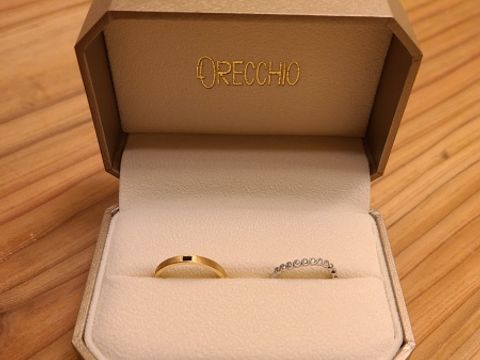 【ORECCHIO(オレッキオ)の口コミ】 エメラルドカットのダイヤが良くてこのブランドに決めました。派手すぎず…