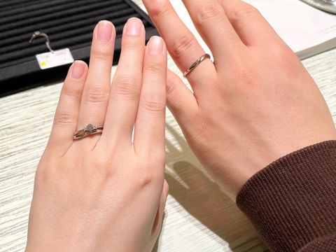 【TRECENTI(トレセンテ)の口コミ】 結婚指輪と婚約指輪を重ね付けしたいが、2本を重ね付けしたときの隙間が気…