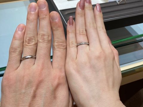 【アイプリモ(I-PRIMO)の口コミ】 結婚指輪はハーフエタニティのデザインでずっと考えていたので、ハーフエ…