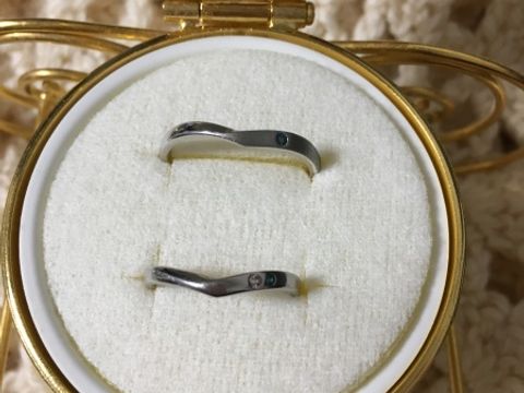 【JEWELRY  KAMATA(ジュエリーかまた)の口コミ】 主人と２人で、同じ形でオーダーしようと決めていましたが、主人は指がゴ…