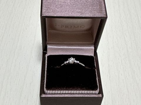 【アイプリモ(I-PRIMO)の口コミ】 D、FL、excellentの1番質の良いダイヤモンドをいただきました。デザインも…
