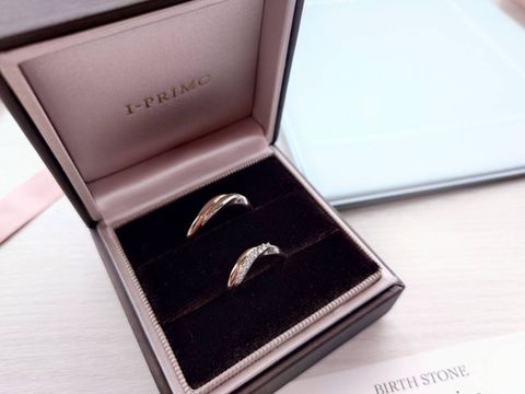 【アイプリモ(I-PRIMO)の口コミ】 まず僕が太めの指輪が良くてその中で婚約者が指輪を選びました。色々試着…