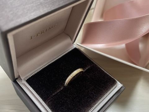 【アイプリモ(I-PRIMO)の口コミ】 ただのハーフエタニティの違い、ミル打ち加工がされているので、とても華…