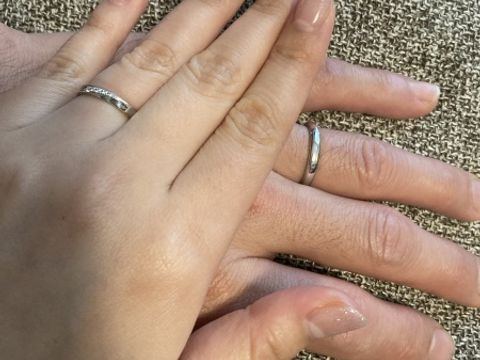 【ケイウノ ブライダル(K.UNO BRIDAL)の口コミ】 元々はプラチナとゴールドのリングですが、全てプラチナで作成して頂きま…