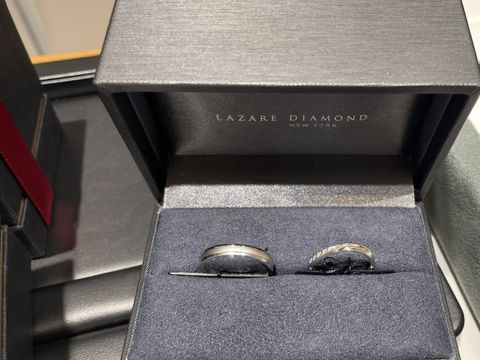 【ラザール ダイヤモンド(LAZARE DIAMOND)の口コミ】 この指輪を試着したいと思った決め手は、2つあります。1つ目は、男性側、…