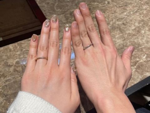 【FISCHER(フィッシャー)の口コミ】 指輪のデザインの豊富さに加えて、男性側はシンプルなデザインと付けた時…