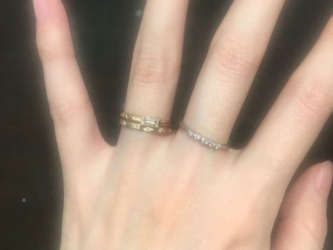 【LUCIE(ルシエ)の口コミ】 バケットカットの指輪がシンプルで使いやすく付けやすく、長く楽しめるし…