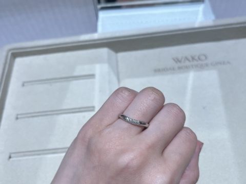 【和光ブライダルブティックギンザの口コミ】 結婚指輪ということもあり、少し太めのシンプルなものにしました。昔は石…