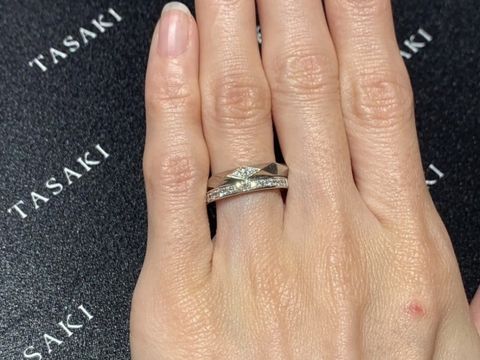 【TASAKI(タサキ)の口コミ】 ファセットと重ね付けがしたく、結婚指輪としてタサキのエタニティリング(…