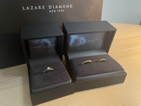 【ラザール ダイヤモンド(LAZARE DIAMOND)の口コミ】 元々セット（ペア）になっているリングではなく、それぞれが似合う指輪を…
