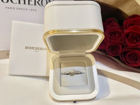 【ブシュロン(BOUCHERON)の口コミ】 普段使いもできるよう、一粒ダイヤではなくハーフエタニティを選びました…