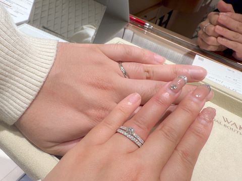 【和光ブライダルブティックギンザの口コミ】 キラキラしている指輪が好きです！と漠然とイメージをお伝えしたところ、…