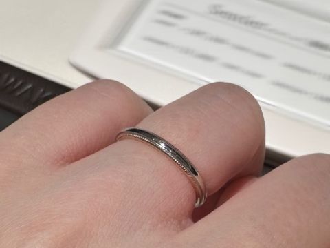 【俄(にわか)の口コミ】 もともとミル打ちの結婚指輪に興味があり、こちらのミル打ちは他のに比べ…