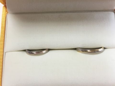 【ケイウノ ブライダル(K.UNO BRIDAL)の口コミ】 婚約指輪と結婚指輪を2連で付けるのが憧れだったので、婚約指輪を買ったお…