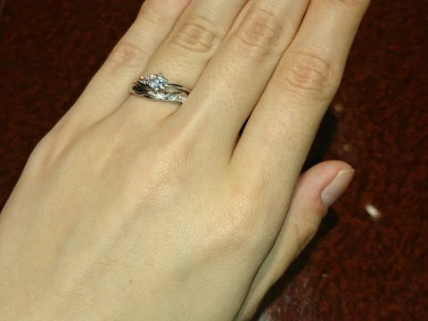 【JEWELRY  KAMATA(ジュエリーかまた)の口コミ】 フルオーダーメイドで作っても婚約指輪と結婚指輪を合わせられるとアドバ…