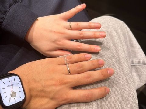 【アイプリモ(I-PRIMO)の口コミ】 上下がピンクゴールドのミルグレインでかわいいです！肌馴染みがよく、婚…