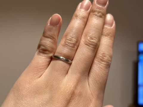 【BRILLIANCE+(ブリリアンスプラス)の口コミ】 ヘアーラインという少しくすみがかった指輪が可愛いかったです。他の店舗…