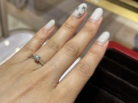 【カルティエ(Cartier)の口コミ】 カルティエの定番ブランド「ソリテール1895」を試着しました。一粒ダイヤ…