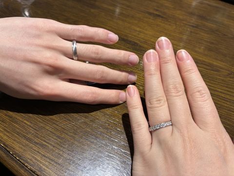 【TANZO.(鍛造指輪)の口コミ】 ハーフエタニティの指輪を探していました。ダイヤも大きく、とてもキラキ…