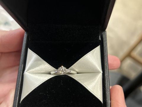 【エクセルコダイヤモンド(EXELCO DIAMOND)の口コミ】 戴冠式という名前に相応しく凛とした印象を与える指輪です。メレダイヤが…